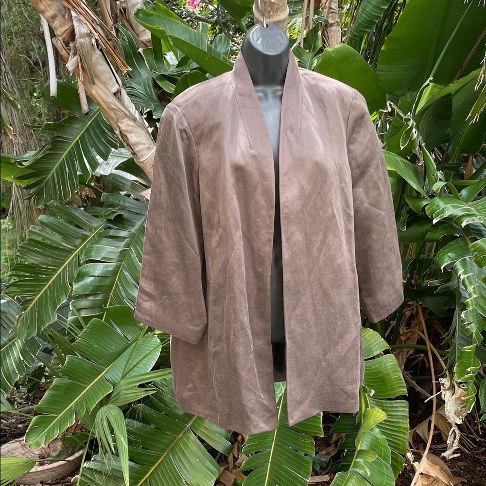 Eileen Fisher silver pewter metallic topper